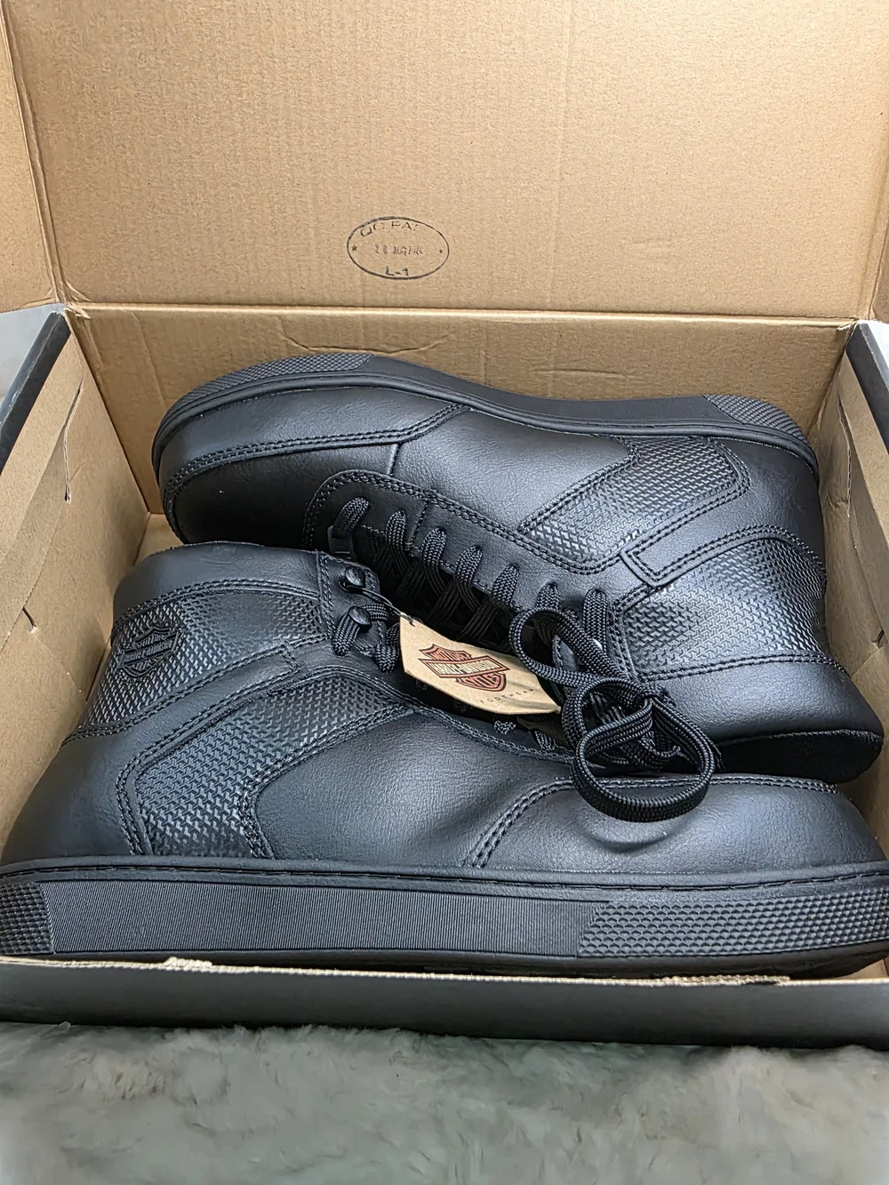 Harley‑Davidson Black Men's Leather Lace-Up Motorcycle Steel Toe Boots